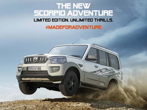 ಮಹೀಂದ್ರ 'ಸ್ಕಾರ್ಪಿಯೊ ಅಡ್ವೆಂಚರ್' ಸೀಮಿತ ಆವೃತ್ತಿ ಬಿಡುಗಡೆ