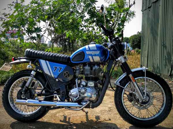 ಮನಸೆಳೆದ ಡುಕಾಟಿ ಸ್ಕ್ರ್ಯಾಂಬ್ಲರ್ ಶೈಲಿಯ ಎನ್ ಫೀಲ್ಡ್ ಬುಲೆಟ್!