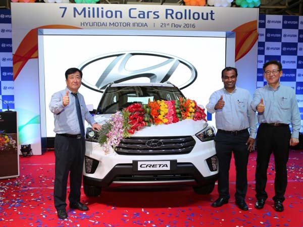 ಏಳು ದಶಲಕ್ಷ ಮಾರಾಟ ಮೈಲುಗಲ್ಲು ದಾಟಿದ ಹ್ಯುಂಡೈ 