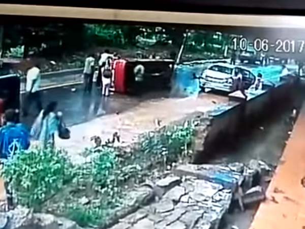 ನಿಯಂತ್ರಣ ತಪ್ಪಿ ಗೊಡೆ ಡಿಕ್ಕಿ ಹೊಡೆದ ವ್ಯಾಗನರ್-ಸಿಸಿಟಿವಿಯಲ್ಲಿ ಸೆರೆ