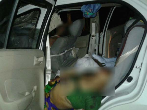 ನಿಂತಿದ್ದ ಲಾರಿಗೆ ಡಿಕ್ಕಿ ಹೊಡೆದ ಸ್ವಿಫ್ಟ್ ಕಾರ್- ಐವರು ದುರ್ಮರಣ