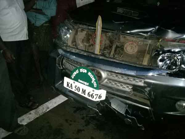 ಪಾದಚಾರಿ ಮೇಲೆ ಹರಿದ ಬಿಎಸ್‌ವೈ ಪುತ್ರನ ಕಾರು: ಯುವಕ ಸ್ಥಳದಲ್ಲೇ ಸಾವು