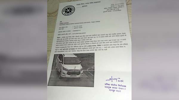 ಹೆಲ್ಮೆಟ್ ಹಾಕಿಲ್ಲವೆಂದು ಕಾರು ಚಾಲಕನಿಗೆ ದಂಡ ಜಡಿದ ಟ್ರಾಫಿಕ್ ಪೊಲೀಸರು