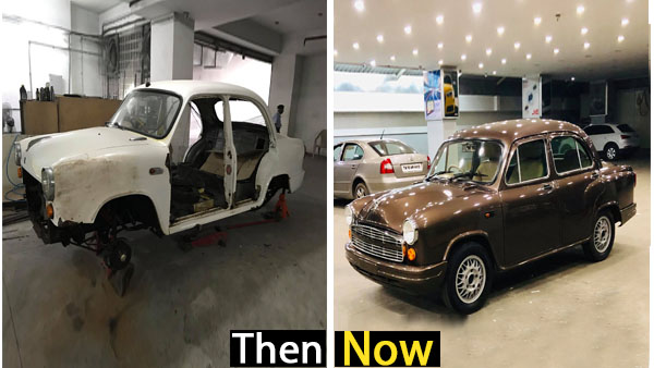 ತುಕ್ಕು ಹಿಡಿದಿದ್ದ ಅಂಬಾಸಿಡರ್ ಕಾರು ಹೇಗೆ ಐಷಾರಾಮಿ ಕಾರಾಗಿ ಪರಿವರ್ತನೆಯಾಗಿದೆ ನೀವೆ ನೋಡಿ...