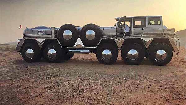 15 ಸಾವಿರ ಸಿಸಿ ಎಂಜಿನ್ ಸಾಮರ್ಥ್ಯದೊಂದಿಗೆ ರಸ್ತೆಗಿಳಿದ ವಿಶ್ವದ ಅತಿದೊಡ್ಡ ಮಾಡಿಫೈ ಎಸ್‌ಯುವಿ ಕಾರು