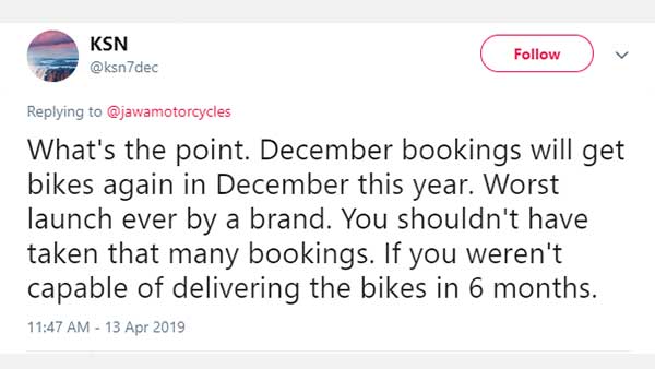 ಜಾವಾ ಬೈಕ್ ಸಂಸ್ಥೆಯ ವಿರುದ್ದ ಸಿಡಿದೆದ್ದ ಗ್ರಾಹಕರು