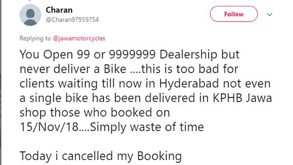 ಜಾವಾ ಬೈಕ್ ಸಂಸ್ಥೆಯ ವಿರುದ್ದ ಸಿಡಿದೆದ್ದ ಗ್ರಾಹಕರು