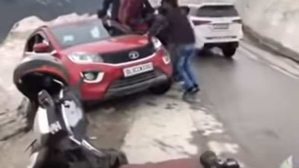 ಪ್ರಪಾತಕ್ಕೆ ಬೀಳುತ್ತಿದ್ದ ಟಾಟಾ ನೆಕ್ಸಾನ್ ಕಾರು ಜಸ್ಟ್ ಮಿಸ್