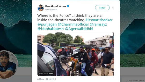 ಟ್ರಾಫಿಕ್ ಪೊಲೀಸರನ್ನು ಕೆಣಕಿ ದಂಡ ವಿಧಿಸಿಕೊಂಡ ರಾಮ್ ಗೋಪಾಲ್ ವರ್ಮಾ