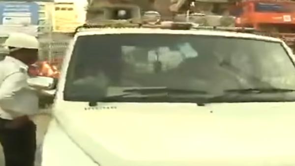 ಹೊಸ ಟ್ರಾಫಿಕ್ ರೂಲ್ಸ್ ಎಫೆಕ್ಟ್: ಪೊಲೀಸಪ್ಪನಿಗೆ ಬಿತ್ತು ಭಾರೀ ದಂಡ..!