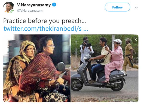 ಹೆಲ್ಮೆಟ್ ವಿಷಯಕ್ಕೆ ಪರಸ್ಪರ ಕಾಲೆಳೆದುಕೊಂಡ ಸಿ‍ಎಂ ಹಾಗೂ ಗವರ್ನರ್