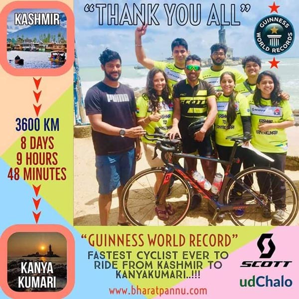 ಸೈಕ್ಲಿಂಗ್‍‍‍ನಲ್ಲಿ ಹೊಸ ವಿಶ್ವ ದಾಖಲೆ ಬರೆದ ಬೆಂಗಳೂರಿಗ..!