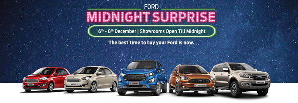 ಮಿಡ್‍‍ನೈಟ್ ಸರ್‍‍ಪ್ರೈಸ್ ಕೊಡುಗೆ ಘೋಷಿಸಿದ ಫೋರ್ಡ್