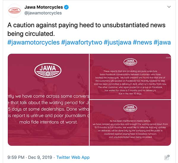 ಜಾವಾ ಬೈಕ್ ಪಡೆಯಲು ಇಷ್ಟು ದಿನ ಕಾಯಲೇ ಬೇಕು