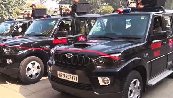 ಗುರುಗ್ರಾಮ ಪೊಲೀಸರ ಗಸ್ತು ನಿರ್ವಹಣೆಗೆ ಮಿಷನ್ ಗನ್ ಹೊಂದಿರುವ ಮಾಡಿಫೈ ಸ್ಕಾರ್ಪಿಯೊ