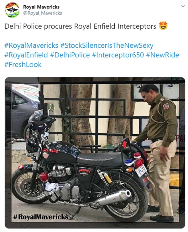 ದೆಹಲಿ ಪೊಲೀಸರಿಗೆ ಗಸ್ತು ತಿರುಗಲು ಜೊತೆಯಾದ ರಾಯಲ್ ಎನ್‍‍ಫೀಲ್ಡ್ ಬೈಕ್‍‍ಗಳು