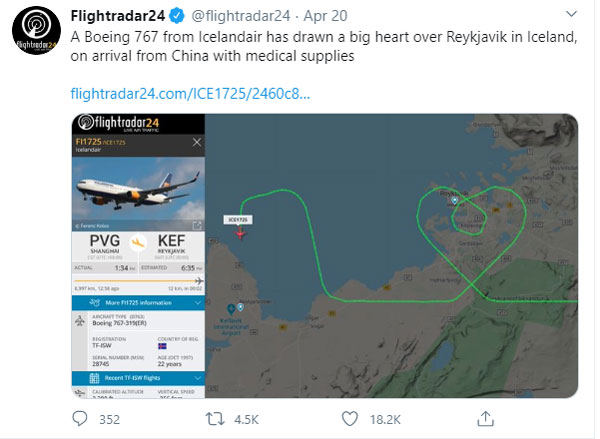 ಕರೋನಾ ವಾರಿಯರ್‌ಗಳಿಗೆ ವಿಶಿಷ್ಟವಾಗಿ ನಮಿಸಿದ ಪೈಲಟ್..!