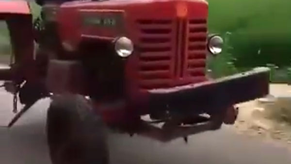 ಎರಡು ಚಕ್ರಗಳಲ್ಲಿ ಚಲಿಸಿದ ಟ್ರಾಕ್ಟರ್, ಆನಂದ್ ಮಹೀಂದ್ರಾ ಹೇಳಿದ್ದೇನು? 