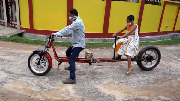 ಮಗಳಿಗಾಗಿ ಸಾಮಾಜಿಕ ಅಂತರದ ವಾಹನ ತಯಾರಿಸಿದ ಮೆಕಾನಿಕ್ ಮಗಳಿಗಾಗಿ ಸಾಮಾಜಿಕ ಅಂತರದ ವಾಹನ ತಯಾರಿಸಿದ ಮೆಕಾನಿಕ್