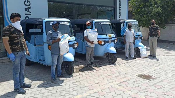 ಲಾಕ್‌ಡೌನ್ ಸಂಕಷ್ಟ- ಆಟೋ ಚಾಲಕರಿಗೆ ಆಹಾರ ಧಾನ್ಯಗಳ ಕಿಟ್ ವಿತರಿಸಿದ ಪಿಯಾಜಿಯೊ