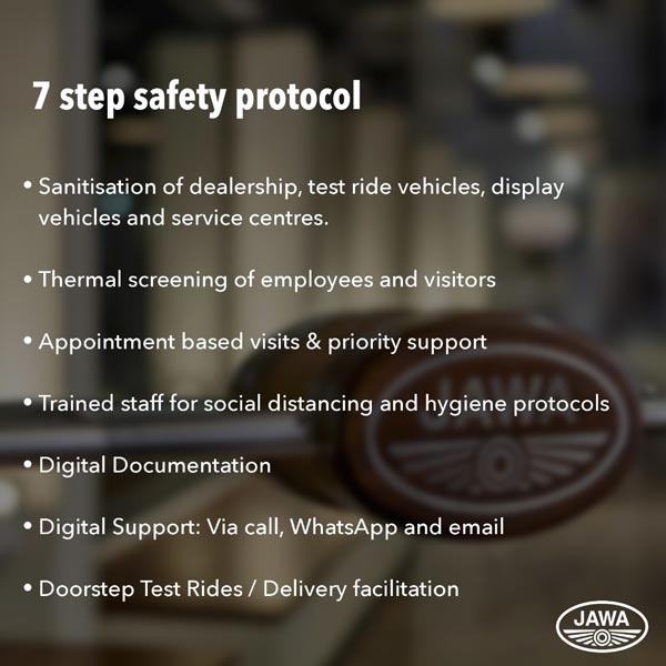 ವೈರಸ್ ಭೀತಿ: ಮನೆ ಬಾಗಿಲಿಗೆ ಟೆಸ್ಟ್ ರೈಡ್ ಒದಗಿಸುತ್ತಿದೆ ಜಾವಾ ಮೋಟಾರ್‌ಸೈಕಲ್ 