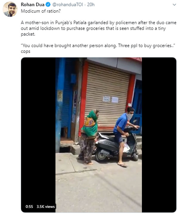 ಲಾಕ್‌ಡೌನ್ ಉಲ್ಲಂಘನೆ: ತಾಯಿ, ಮಗನ ಮೇಲೆ ವಿನೂತನ ಕ್ರಮ ಕೈಗೊಂಡ ಪೊಲೀಸರು..!