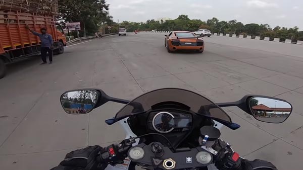 ಅಚ್ಚರಿಯಾದರೂ ಸತ್ಯ: ಆಡಿ ಸೂಪರ್ ಕಾರ್ ಅನ್ನು ಹಿಂದಿಕ್ಕಿದ ಸುಜುಕಿ ಬೈಕ್