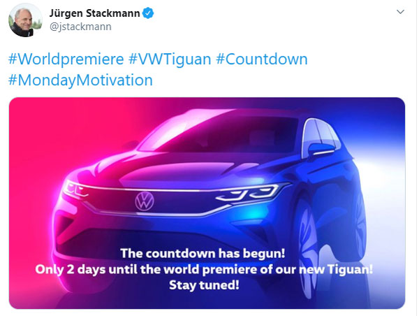 ಬಿಡುಗಡೆಯಾಗಲಿದೆ ಹೊಸ ಫೋಕ್ಸ್‌ವ್ಯಾಗನ್ ಟಿಗ್ವಾನ್ ಎಸ್‍ಯುವಿ