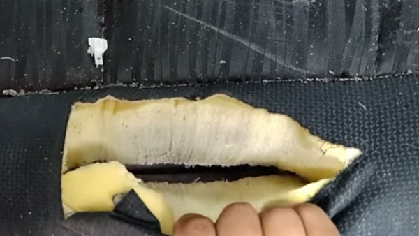 ಇನೋವಾ ಕ್ರಿಸ್ಟಾ ರೂಫ್ ಸೀಳಿದ ಬಂಡೆ