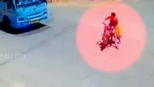 ಸಮಯಪ್ರಜ್ಞೆಯಿಂದ ಬೈಕ್ ಸವಾರರ ಪ್ರಾಣ ಉಳಿಸಿದ ಬಸ್ ಚಾಲಕ