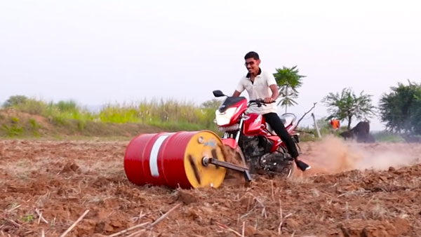 ರೋಡ್ ರೋಲರ್ ನಂತೆ ಮಾಡಿಫೈಗೊಂಡ ಟಿವಿಎಸ್‌ ವಿಕ್ಟರ್ ಬೈಕ್