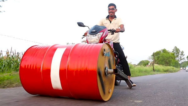 ರೋಡ್ ರೋಲರ್ ನಂತೆ ಮಾಡಿಫೈಗೊಂಡ ಟಿವಿಎಸ್‌ ವಿಕ್ಟರ್ ಬೈಕ್