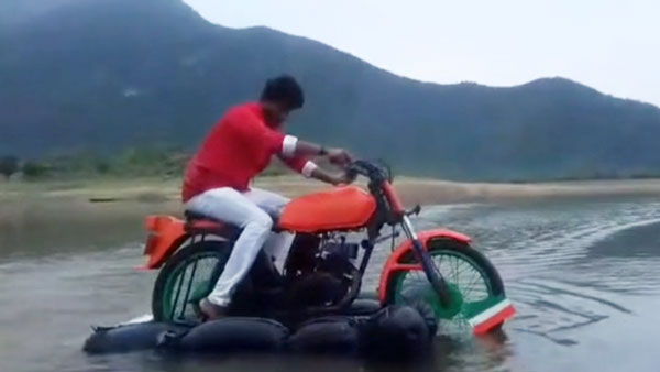 ನೀರಿನಲ್ಲಿ ಚಲಿಸುವ ಬೈಕ್ ಅಭಿವೃದ್ಧಿಪಡಿಸಿದ ಎಂಜಿನಿಯರಿಂಗ್ ವಿದ್ಯಾರ್ಥಿ