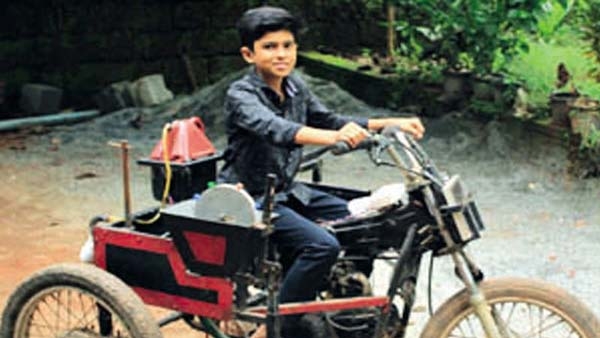 ತಾತನ ಕೃಷಿ ಕಾರ್ಯಕ್ಕೆ ನೆರವಾಗಲು ಹೊಸ ವಾಹನ ಅಭಿವೃದ್ಧಿಪಡಿಸಿದ ಶಾಲಾ ಬಾಲಕ