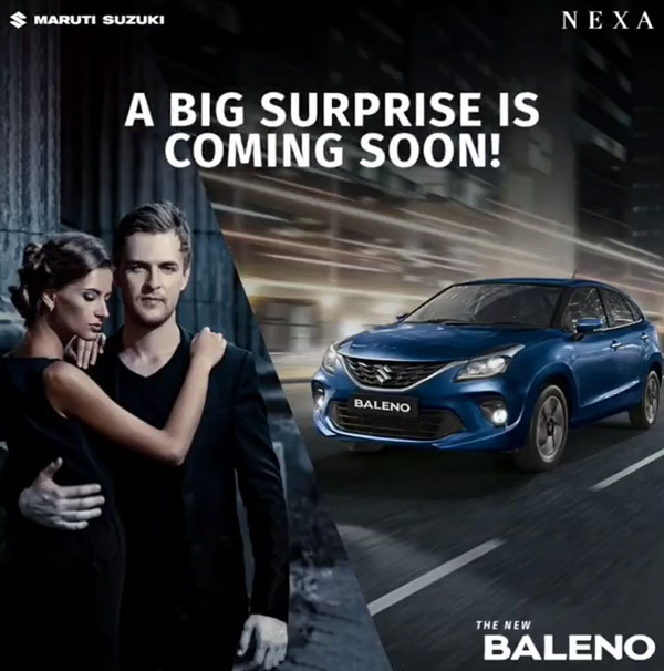 ಶೀಘ್ರದಲ್ಲೇ ಬಿಗ್ ಸರ್ಪ್ರೈಸ್ ನೀಡಲಿದೆ ಎಂದು ಬಲೆನೊ ಕಾರಿನ ಟೀಸರ್ ಬಿಡುಗಡೆಗೊಳಿಸಿದ ಮಾರುತಿ ಸುಜುಕಿ