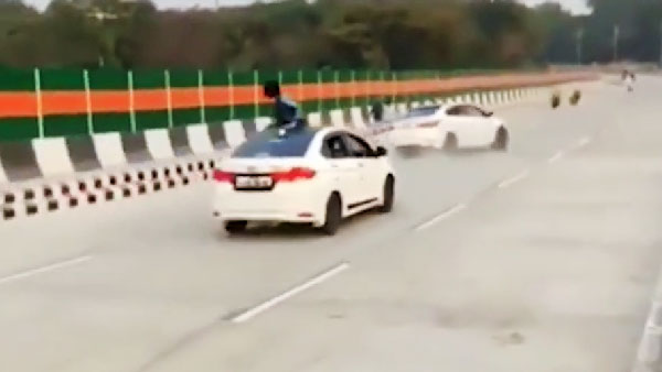 ಫ್ಲೈಓವರ್ ಮೇಲೆ ಅಪಾಯಕಾರಿ ಸ್ಟಂಟ್ ಮಾಡಿದ ಕಾರುಗಳನ್ನು ವಶಕ್ಕೆ ಪಡೆದ ಪೊಲೀಸರು