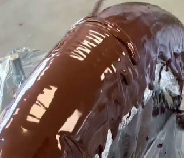 ಚಾಕೊಲೇಟ್‌ನಿಂದ ತಯಾರಾದ ಕ್ರೂಸರ್ ಮಾದರಿಯ ಬೈಕ್