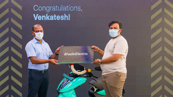 ಕೊಯಮತ್ತೂರಿನಲ್ಲಿ ಮೊದಲ ಬಾರಿಗೆ ಎಲೆಕ್ಟ್ರಿಕ್ ಸ್ಕೂಟರ್ ಮಾರಾಟಕ್ಕೆ ಚಾಲನೆ ನೀಡಿದ ಎಥರ್