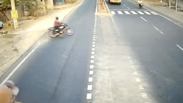 ಭೀಕರ ರಸ್ತೆ ಅಪಘಾತಕ್ಕೆ ಕಾರಣನಾದ ಬೈಕ್ ಸವಾರ