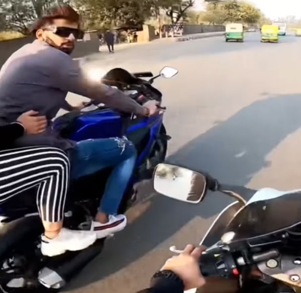 ಗೆಳತಿ ಮುಂದೆ ಬಿಲ್ಡಪ್ ಕೊಡಲು ಹೋಗಿ ಕೊನೆಗೆ ಕ್ಷಮೆಯಾಚಿಸಿದ ಆರ್ 15 ಬೈಕ್ ಸವಾರ