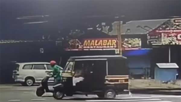 ಸಮಯಪ್ರಜ್ಞೆಯಿಂದ ಪ್ರಾಣ ಉಳಿಸಿಕೊಂಡ ಸ್ಕೂಟರ್ ಸವಾರ