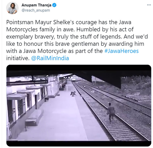 ಜಾವಾ ಬೈಕಿನ ವಿತರಣೆ ಪಡೆದ ರಿಯಲ್ ಹೀರೋ