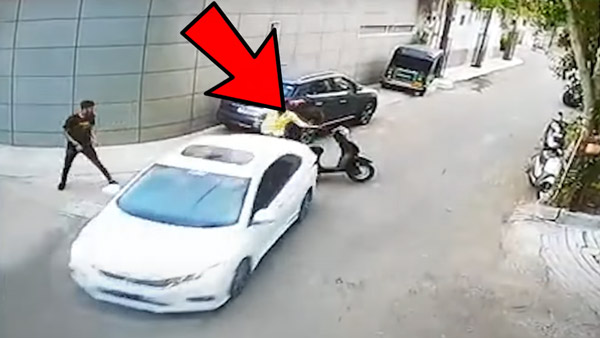 ಕಾರು ಚಾಲಕನ ಆಕ್ರೋಶದಿಂದ ಸ್ಕೂಟರ್ ಸವಾರ ಪಾರಾಗಿದ್ದು ಹೀಗೆ