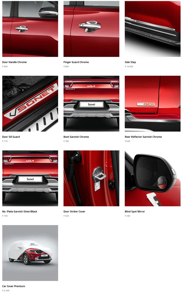 ಆಕ್ಸೆಸರಿಸ್ ಪ್ಯಾಕೇಜ್ ಬಿಡುಗಡೆ ಮಾಡಿದ ಕಿಯಾ ಇಂಡಿಯಾ