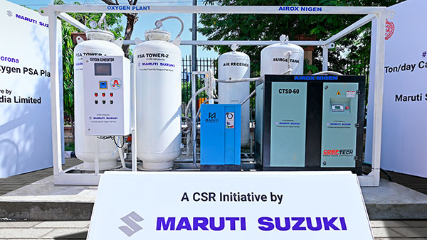 ಆಕ್ಸಿಜನ್ ಬೇಡಿಕೆ ಪೂರೈಸಲು ಆಸ್ಪತ್ರೆಗಳ ಆವರಣದಲ್ಲೇ ಉತ್ಪಾದನಾ ಘಟಕ ತೆರೆದ ಮಾರುತಿ ಸುಜುಕಿ