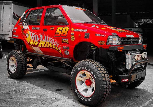 ಬೆಂಕಿಗಾಹುತಿಯಾದ ನಂತರ ದೈತ್ಯಾಕಾರದಲ್ಲಿ ಮಾಡಿಫೈಗೊಂಡ ಮಾರುತಿ 800 ಕಾರು