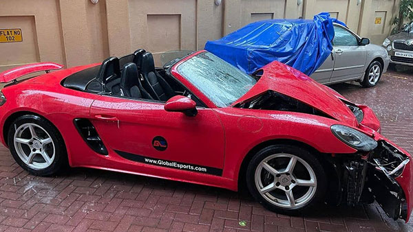 ಐಷಾರಾಮಿ ಕಾರಿಗೆ ಹಾನಿಯುಂಟು ಮಾಡಿದ ತೌಕ್ತೆ ಚಂಡಮಾರುತ