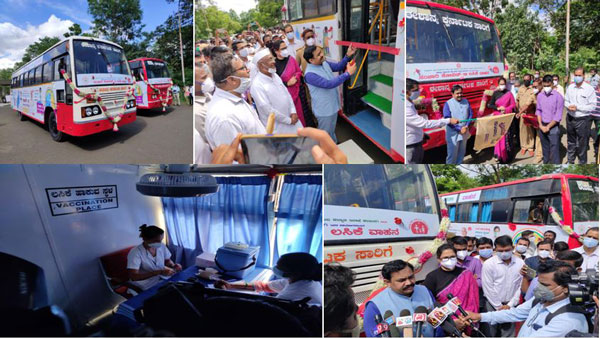 ಮೊಬೈಲ್ ಲಸಿಕಾ ಕೇಂದ್ರಗಳಾಗಿ ಬದಲಾದ ಎನ್‌ಇಕೆಆರ್‌ಟಿಸಿ ಬಸ್ಸುಗಳು