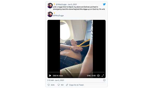 ಕಾಕ್‌ಪಿಟ್‌ ಪ್ರವೇಶಿಸಲು ಯತ್ನಿಸಿದವನನ್ನು ಕಟ್ಟಿ ಹಾಕಿದ ಸಹ ಪ್ರಯಾಣಿಕರು