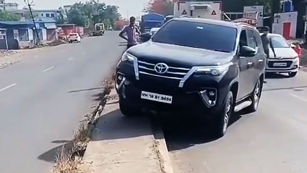 ಟ್ರಾಫಿಕ್‌ ಜಾಮ್‌ನಲ್ಲಿ ಸಿಲುಕಿದ್ದ ಟೊಯೊಟಾ ಫಾರ್ಚೂನರ್ ಸರಾಗವಾಗಿ ಮುಂದೆ ಸಾಗಿದ್ದು ಹೀಗೆ